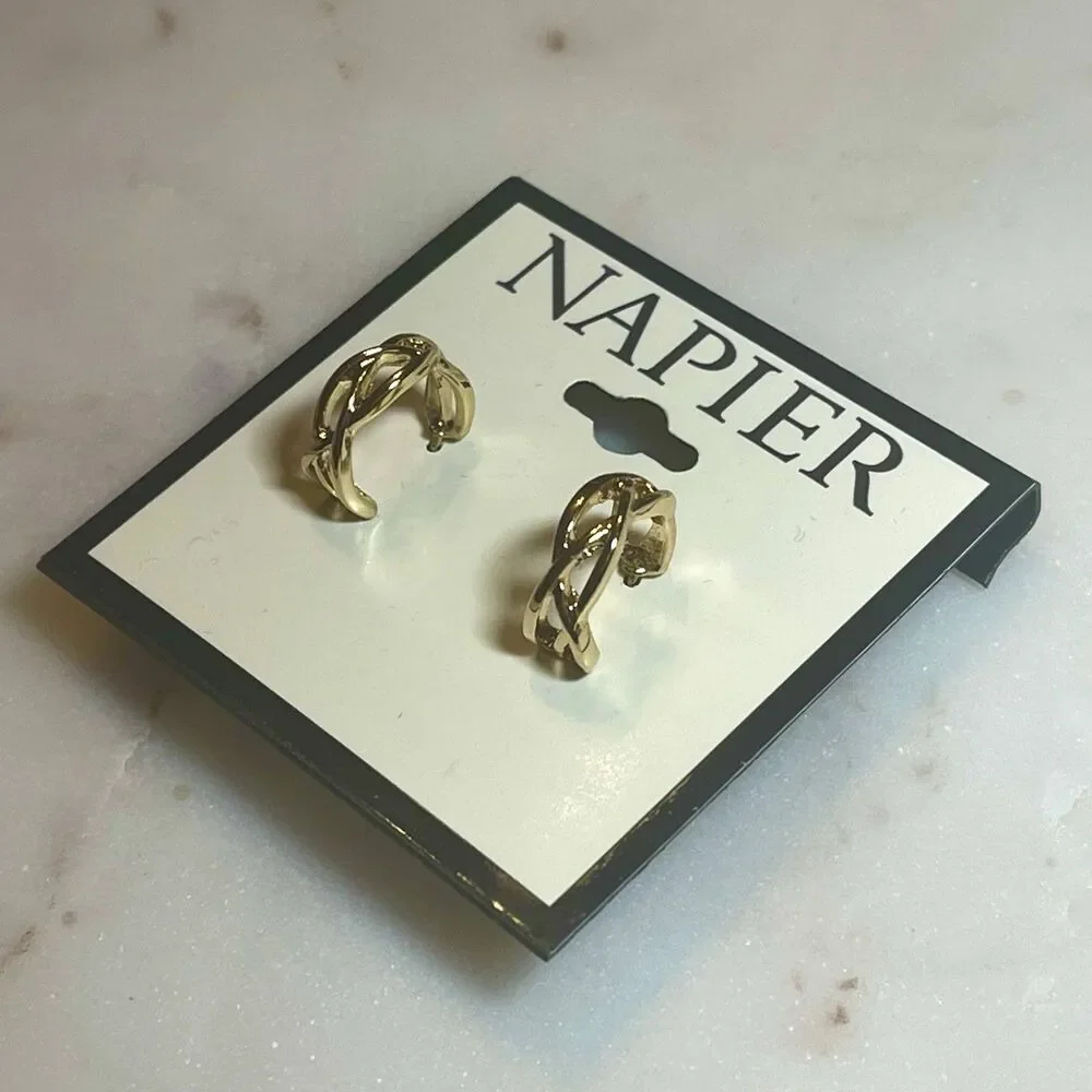 Napier | Gold Tone Small Open Hoop Earrings NWT
